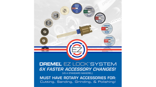 מנדרל Dremel EZ402 EZ Lock - מערכת פטנט להחלפה מהירה של אביזרים לכלים רוטריים