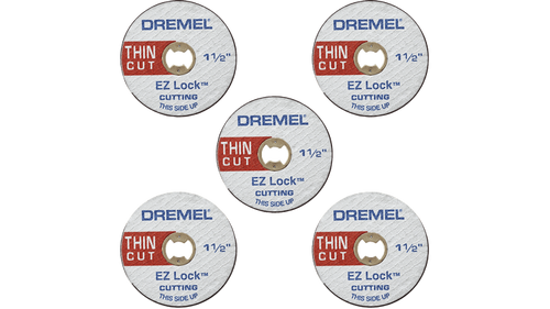 דיסקיות חיתוך דקות Dremel EZ409 EZ Lock - ערכת 5 דיסקיות מחוזקות בסיבי זכוכית לחיתוך מתכות ועץ עם מערכת החלפה מהירה