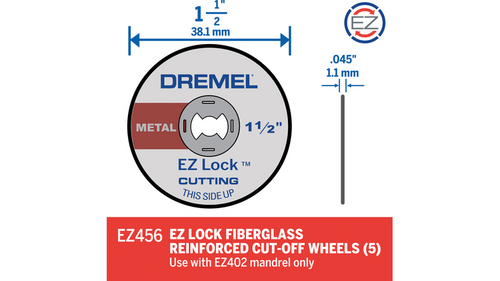 דיסקיות חיתוך Dremel EZ456 EZ Lock מחוזקות פיברגלס - 5 יחידות באריזה לחיתוך מתכות ועץ