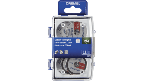 ערכת אביזרי חיתוך Dremel EZ728-01 - 11 חלקים עם דיסקי חיתוך EZ Lock ותיק אחסון שקוף מאורגן לדרמלים