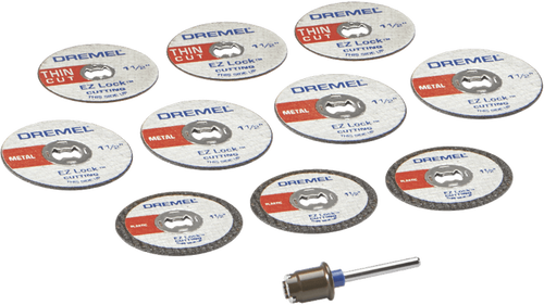 ערכת אביזרי חיתוך Dremel EZ728-01 - 11 חלקים עם דיסקי חיתוך EZ Lock ותיק אחסון שקוף מאורגן לדרמלים