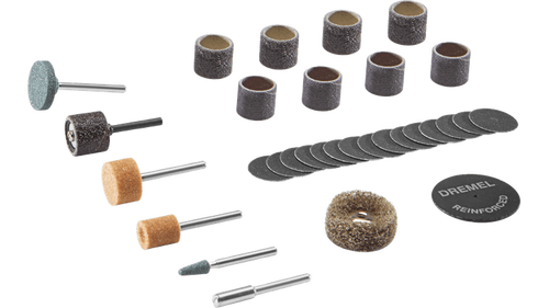 ערכת אביזרי שיוף וליטוש Dremel 727-01 - תיק אחסון שקוף עם 31 אביזרים מקצועיים לעבודות שיוף וליטוש מדויקות
