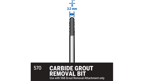 ביט קרביד Dremel 570 להסרת פוגות - כלי מקצועי בקוטר 1/8 אינץ' עם זווית 30 מעלות לעבודה מדויקת על פוגות בין אריחים