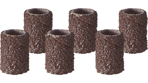 רצועות שיוף Dremel 431 קוטר 1/4 אינץ' גרגיר 60 - אריזת 6 יחידות מאלומיניום אוקסיד לעיצוב ושיוף עץ ומתכת