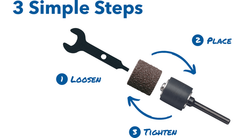 ערכת סנדינג בנדים Dremel 770B-01 - תצוגה של 48 בנדי סנדינג בשלוש דרגות גרגירים למגוון עבודות עיבוד וגימור