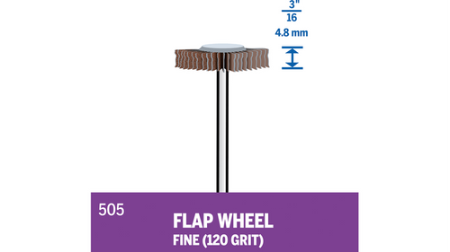 גלגל שיוף Dremel 505 Flapwheel - גלגל שיוף קומפקטי בקוטר 4.8 מילימטר עם גריט 120 לעבודות גימור ועדינות על משטחים מגוונים