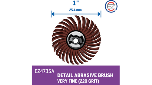 מברשת שיוף אברזיבית Dremel EZ473SA EZ Lock - זיפי גומי עם חומר אברזיבי מובנה 220 גריט לשיוף עדין ועבודות פרטים מדויקות