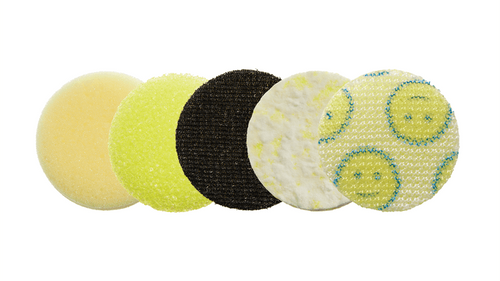 ערכת רפידות ניקוי Dremel PC360-5 Versa Scrub Daddy - 5 רפידות מתקדמות לניקוי יעיל של כל סוג משטח עם מערכת החלפה מהירה וולקרו