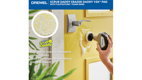 ערכת רפידות ניקוי Dremel PC360-5 Versa Scrub Daddy - 5 רפידות מתקדמות לניקוי יעיל של כל סוג משטח עם מערכת החלפה מהירה וולקרו