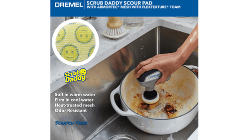 ערכת רפידות ניקוי Dremel PC360-5 Versa Scrub Daddy - 5 רפידות מתקדמות לניקוי יעיל של כל סוג משטח עם מערכת החלפה מהירה וולקרו