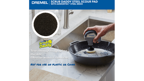 ערכת רפידות ניקוי Dremel PC360-5 Versa Scrub Daddy - 5 רפידות מתקדמות לניקוי יעיל של כל סוג משטח עם מערכת החלפה מהירה וולקרו