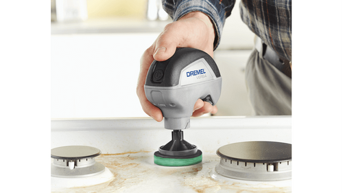 רפידות ניקוי Dremel Versa PC367-3 ירוקות למטבח - חבילת 3 יחידות עם חומר שוחק סיליקה מובנה ומערכת הצמדה Hook and Loop לניקוי יעיל של כלי בישול ומשטחי מטבח