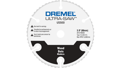 דיסק חיתוך קרביד Dremel US500-01 4 אינץ' - דיסק מפולח איכותי לחיתוך עץ ופלסטיק עם ביצועים מהירים ועמידות גבוהה
