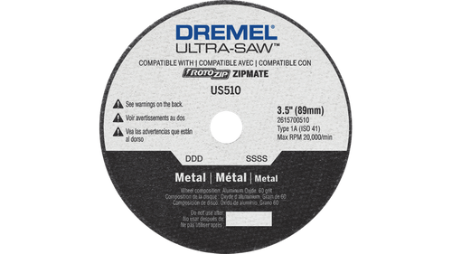 דיסק חיתוך מתכת Dremel Ultra-Saw US510-01 בקוטר 3.5 אינץ' - דיסק אברזיבי מקצועי לחיתוך מתכות ברזליות ולא ברזליות עם חיים ארוכים