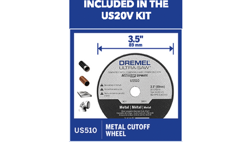 דיסק חיתוך מתכת Dremel Ultra-Saw US510-01 בקוטר 3.5 אינץ' - דיסק אברזיבי מקצועי לחיתוך מתכות ברזליות ולא ברזליות עם חיים ארוכים