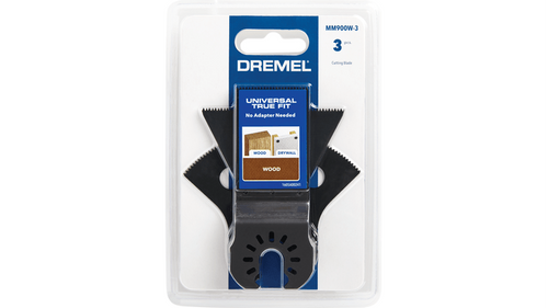 להבי חיתוך עץ Dremel MM900W-3 Universal True Fit - סט 3 להבי HCS לכלי רטט אוניברסליים לחיתוך עץ וגבס