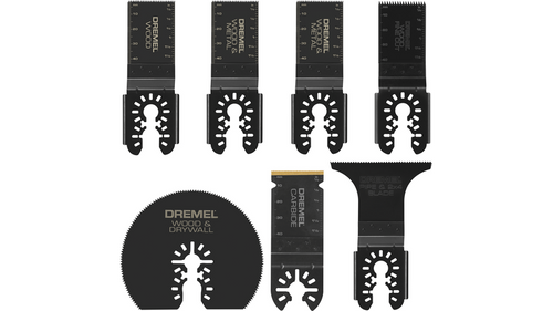 ערכת 7 להבים Dremel MM497U מספר 2615M497AA למכשיר רב-שימושי נדנד כולל להבי קרביד ביו-מטאל HCS ממשק אוניברסלי לכל המותגים