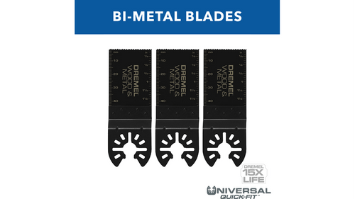 להב חיתוך נדנוד Dremel MM482B-4 BiMetal לעץ ומתכת - רוחב 1.25 אינץ' עם מערכת Quick Fit אוניברסלית לחיתוכים מדויקים