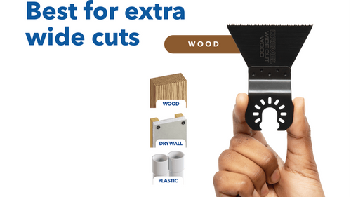 להב חיתוך אוניברסלי Dremel MM105W Universal True Fit - להב HCS רחב למולטיטול מיועד לחיתוך עץ גבס ופלסטיק