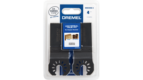 להבי מולטי טול אוסילטור Dremel MM200W-4 ביי מטל 1.25 אינץ' - ערכת 4 להבים איכותיים לחיתוך עץ ומתכת עם טכנולוגיית Universal True-Fit
