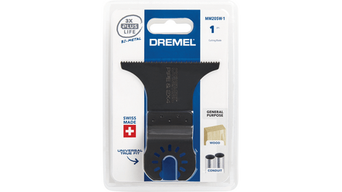 להב חיתוך רחב דו מתכתי Dremel MM205W-1 Universal True-Fit - להב מקצועי למולטיטול לחיתוך עץ וצינורות