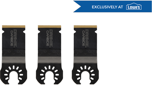 להב קרביד Dremel MM300W-3 Universal True Fit 1.25 אינץ' - אריזת 3 להבים לחיתוך צמוד בחומרים קשים על רקע לבן