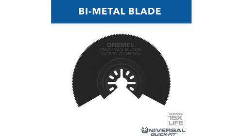 להב חיתוך חצי ירח נדנוד Dremel MM452 - להב Bi-Metal איכותי בעיצוב חצי ירח לחיתוך מדויק בעץ ומתכת עם מערכת Universal Quick-Fit
