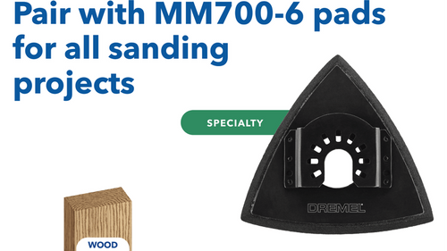 רפידת גיבוי Dremel MM714W-1 Hook and Loop אוניברסלית למולטיטול - מבט על רקע לבן המציג את העיצוב המיוחד לעבודות ליטוש מדויקות