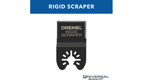 להב גירוד קשיח Dremel MM600 Universal Quick Fit - מבט על רקע לבן המציג את הלהב הקשיח המיועד להסרת חומרים קשים ממולטיטול