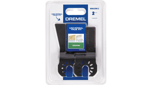 סט להבי גירוד Dremel MM620W Universal True Fit - 2 להבים קשיח וגמיש לכלי נדנדה, מיועדים להסרת צבע ודבק