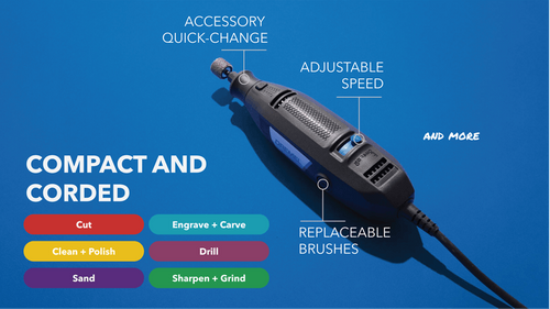 דרמל Dremel 3100-1/15 - מבט כללי על הכלי עם 15 אביזרים מקצועיים לחיתוך השחזה וליטוש