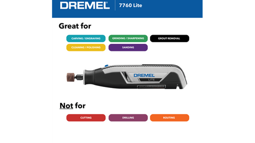 דרמל נטען Dremel 7760-N/10 Lite - כלי קל משקל עם גריפ רך לעבודות דיוק ופרויקטים ביתיים