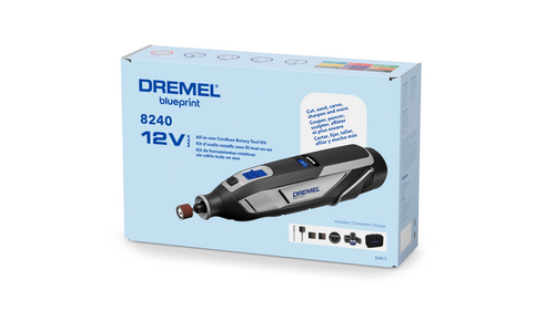 דרמל נטען Dremel 8240 12V - כלי מקצועי עם סוללת ליתיום נשלפת ואחיזה ארגונומית לעבודות חיתוך, קידוח והשחזה