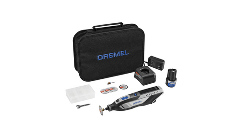 דרמל נטען Dremel 8250 - מבט כללי על רקע לבן המציג את העיצוב הארגונומי והסוללה המתקדמת לעבודות דיוק מקצועיות