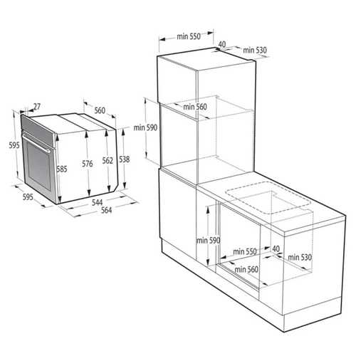 תנור בנוי פירוליטי 77 ליטר Gorenje BPS6737E04DBG זכוכית שחורה