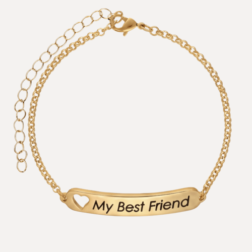 צמיד בחריטה אישית עם לב