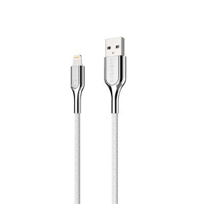 כבל טעינה וסנכרון Armoured Lightning ל-USB-A בצבע לבן אורך 2 מטר