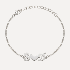 צמיד אותיות מחוברות לב