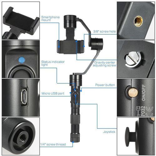 מייצב גימבל לסמארטפון Zhiyun-Tech Smooth-C 3-Axis Handheld Stabilizer for Smartphones