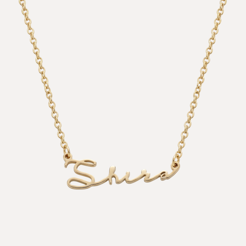 שרשרת שם בציפוי זהב