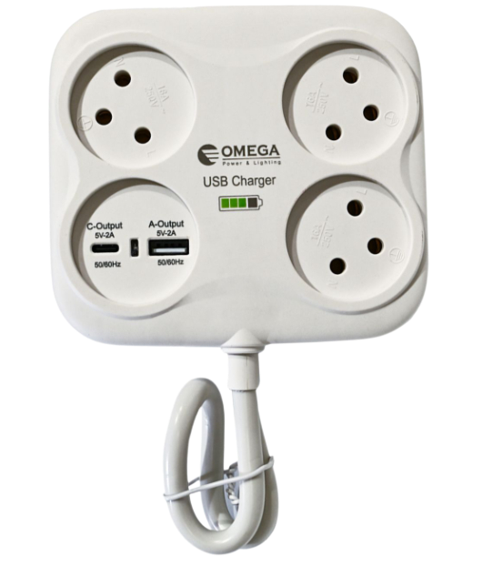 מפצל T4 + כבל מאריך ומטענים USB-A Type + Type C