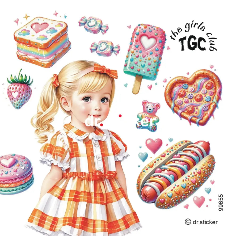 גליל מדבקות שקופות ד"ר סטיקר - מועדון הילדות - ממתקים