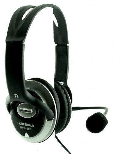 אוזניות סטריאו חוטיות Gold Touch USB  עם מיקרופון
