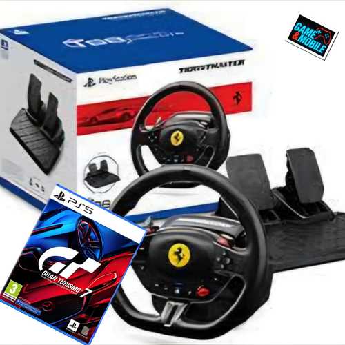 הגה THRUSTMASTER T98 FERRARI 296 GTB PS4/PS5/PC + GAME GRAN TURISMO 7 PS5