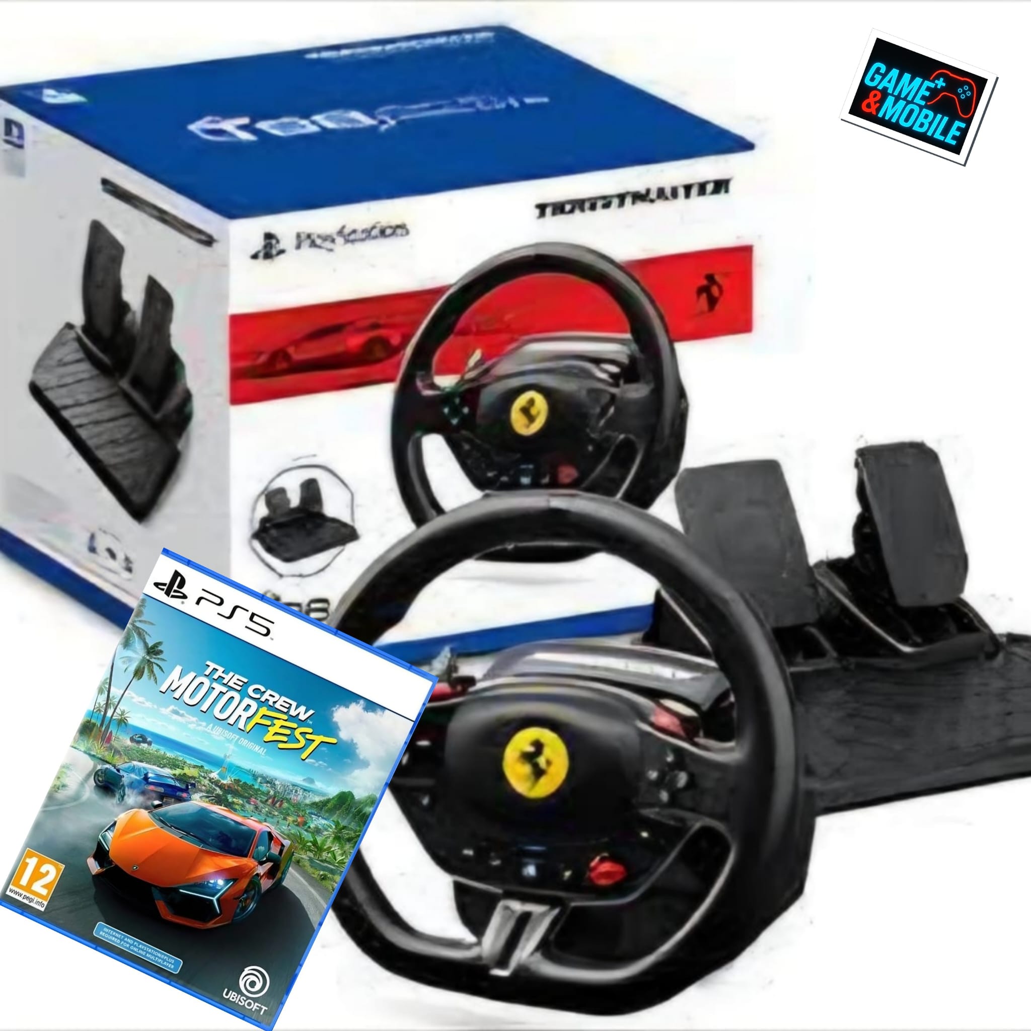 הגה THRUSTMASTER T98 FERRARI 296 GTB PS4/PS5/PC + GAME THE CREW MOTORFEST PS5