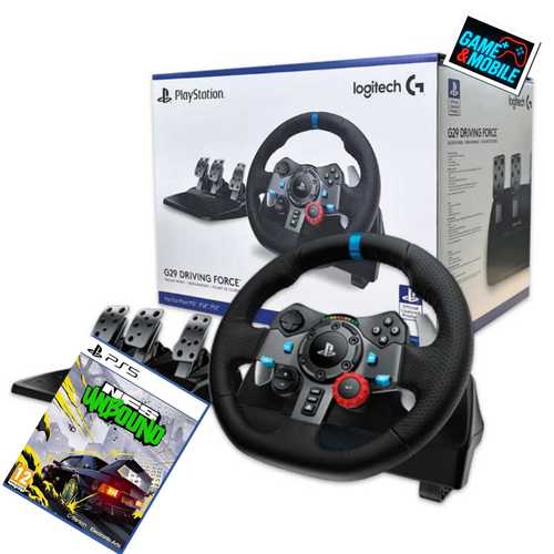 LOGITECH DRIVING FORCE G29 + GAME NEED FOR SPEED UNBOUND PS5 הגה