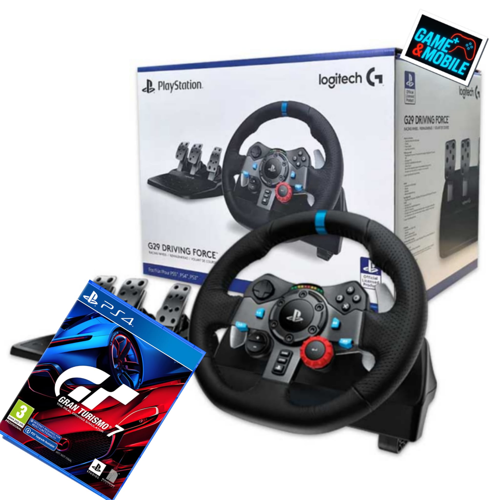 LOGITECH DRIVING FORCE G29 + GAME GRAN TURISMO 7 PS4 הגה
