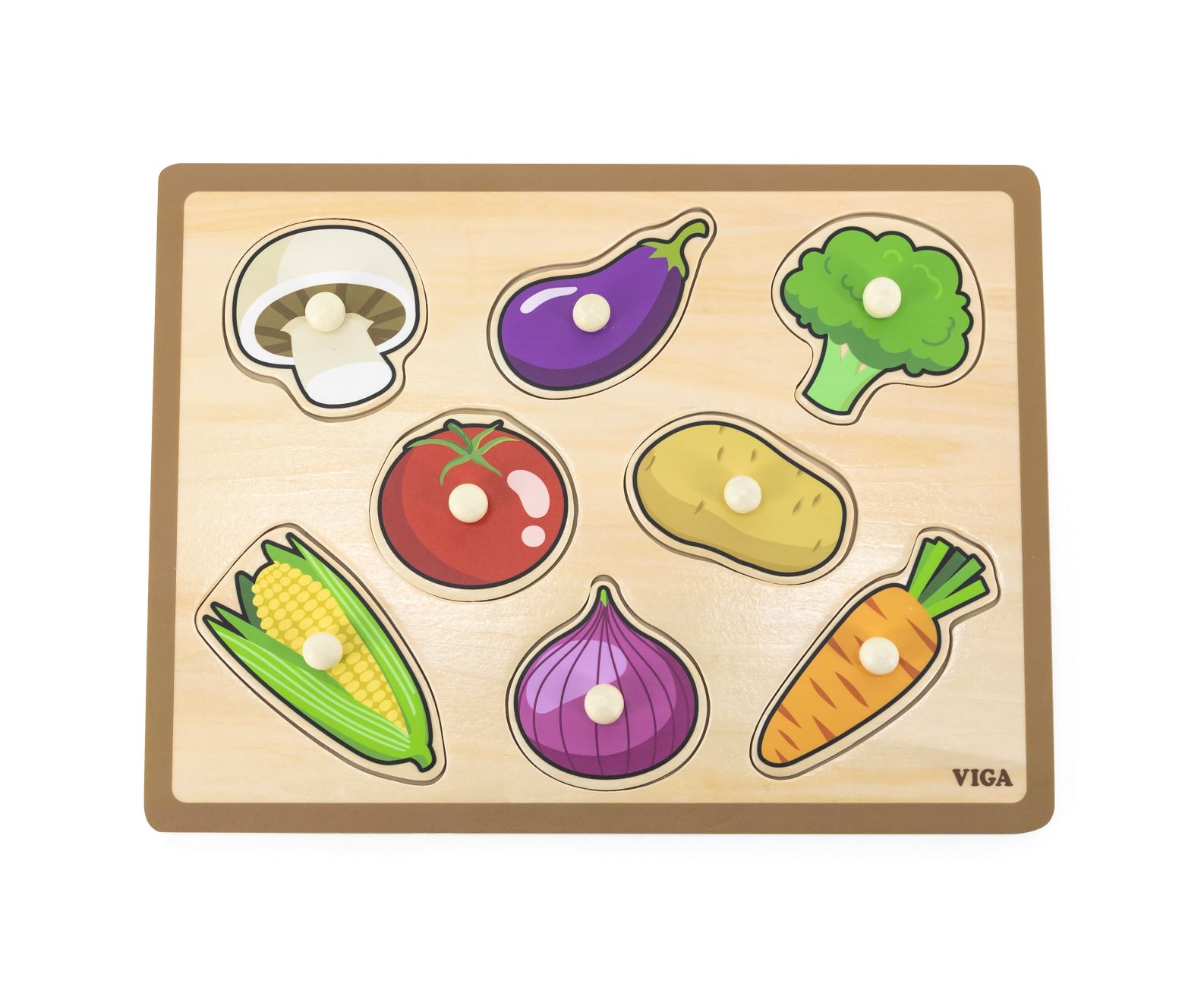ויגה פאזל כפתורי עץ - ירקות