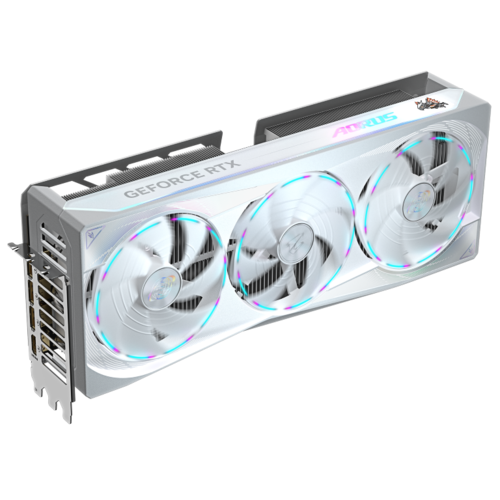  כרטיס מסך לגיימרים לבן כולל תאורה ג'יגהבייט Gigabyte Aorus GeForce RTX 5080 Master Ice 16GB GDDR7 256Bit PCIe 5.0 HDMI 3xDP 3x FAN RGB