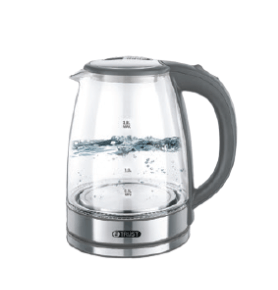 קומקום זכוכית מעוצב Glass Kettle gray בנפח 1.8 ליטר